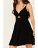 Image #3 - Angie Women's Eyelet Knot Front Mini Dress, Black, hi-res
