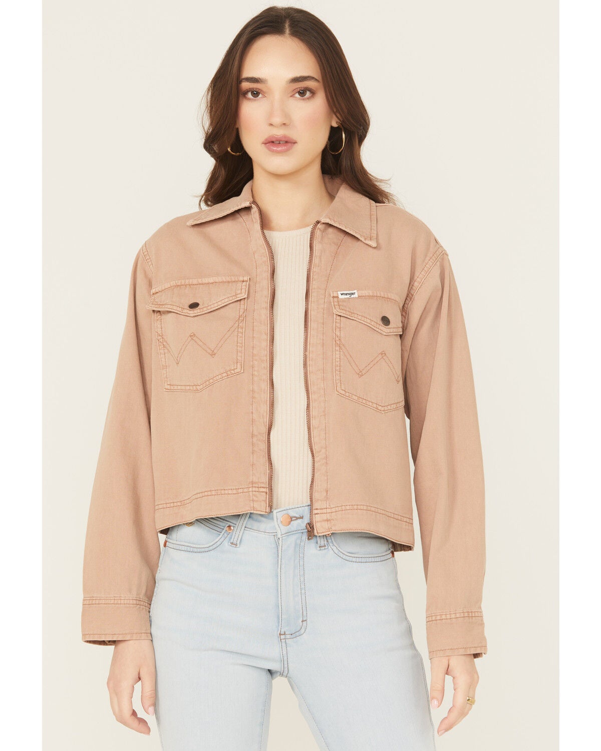 Wrangler Women's Raw Umber Rodeo Denim Utility Jacket, Brown, hi-res