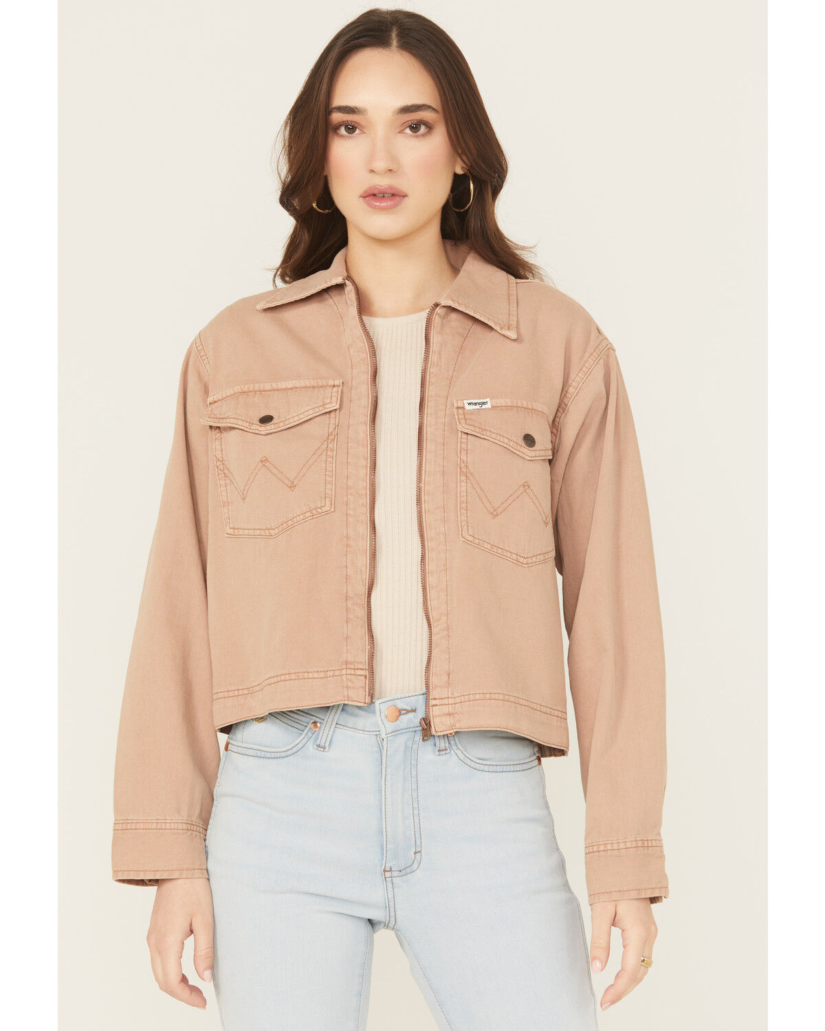 Image #1 - Wrangler Women's Raw Umber Rodeo Denim Utility Jacket, Brown, hi-res