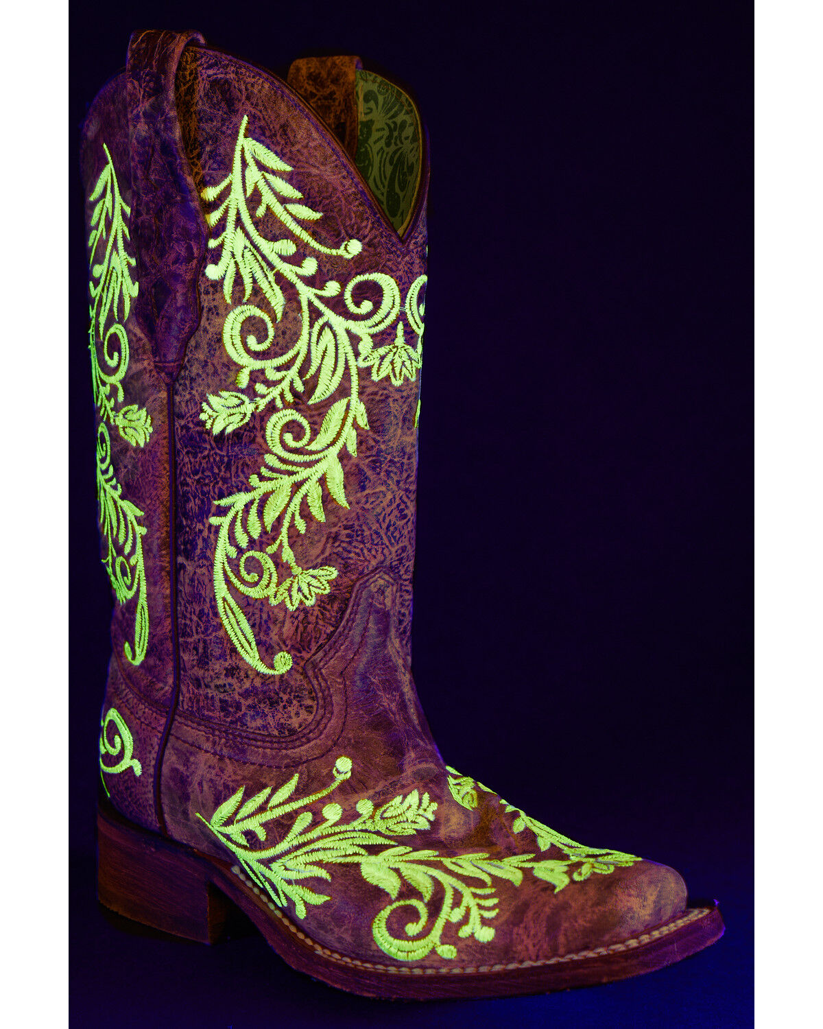 Image #2 - Corral Women's Blacklight Western Boots - Square Toe, Brown, hi-res
