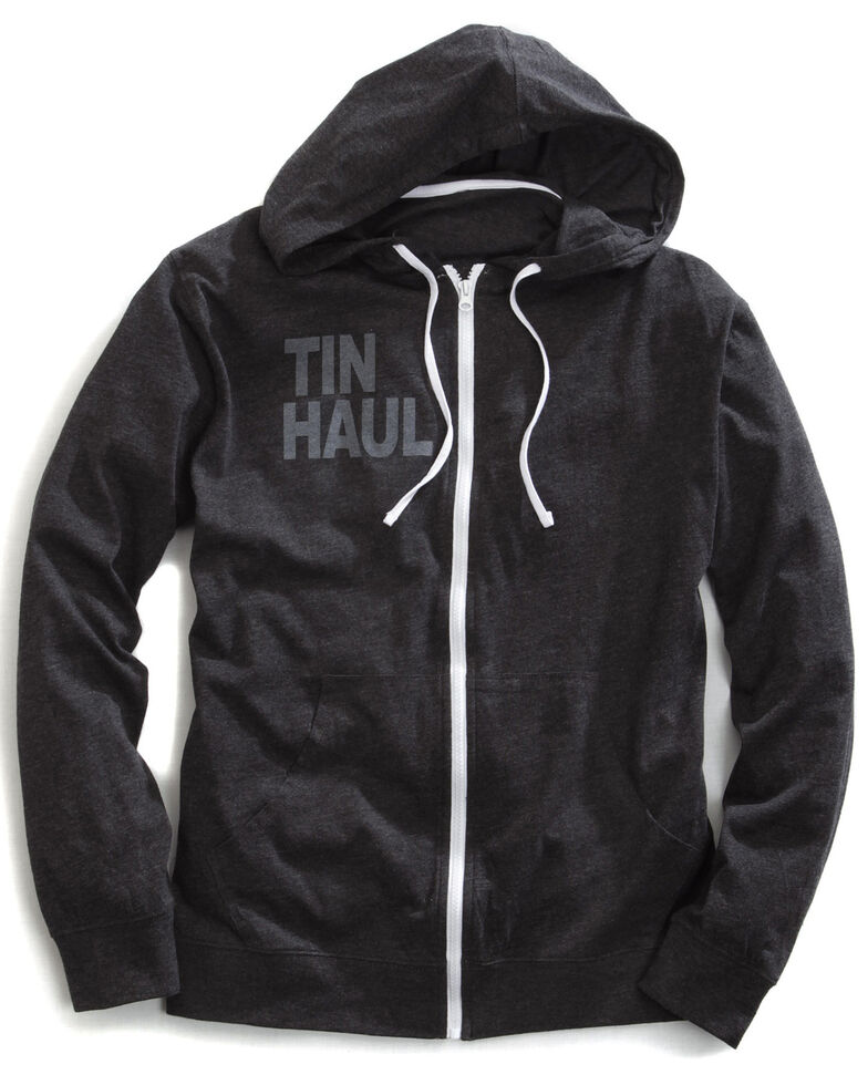 Tin Haul Men's Screen Print Stripe Zip-Up Hoodie, Black, hi-res