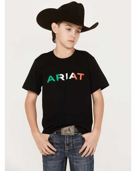 Ariat Boys' Viva Mexico Short Sleeve Graphic  T-Shirt, Black, hi-res
