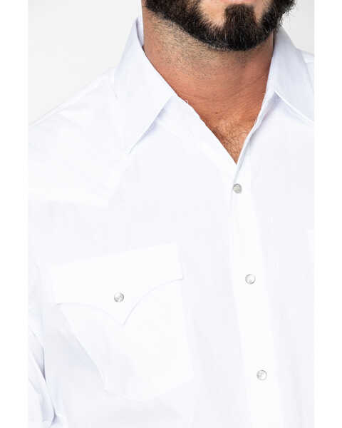 Image #4 - Ely Walker Men's Tone On Tone Stripe Short Sleeve Pearl Snap Western Shirt - Tall , White, hi-res