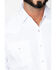 Ely Walker Men's White Tone On Tone Stripe Short Sleeve Snap Western Shirt - Tall , White, hi-res