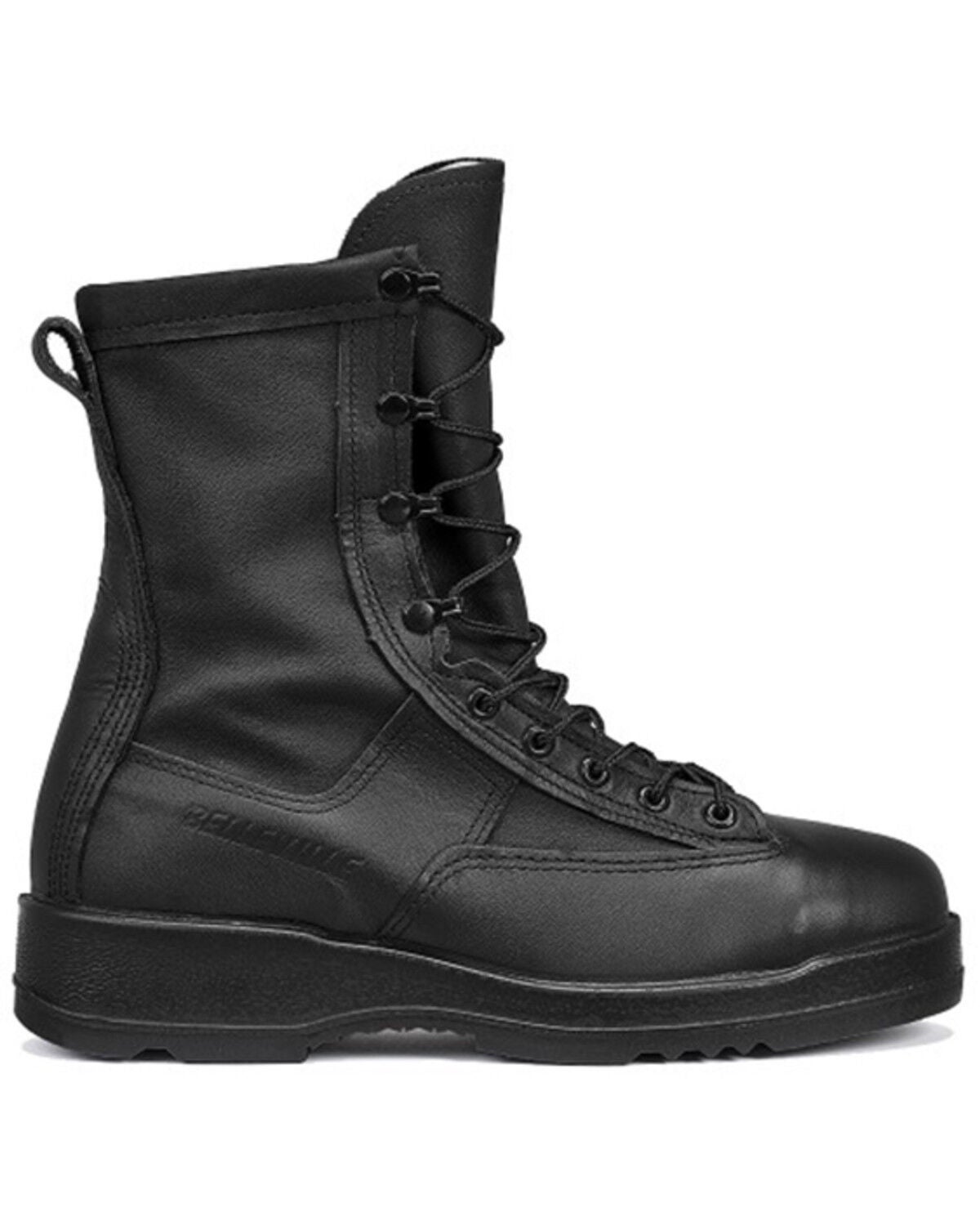 Image #2 - Belleville Men's 8" 200g Insulated Waterproof Military Work Boots - Steel Toe, Black, hi-res