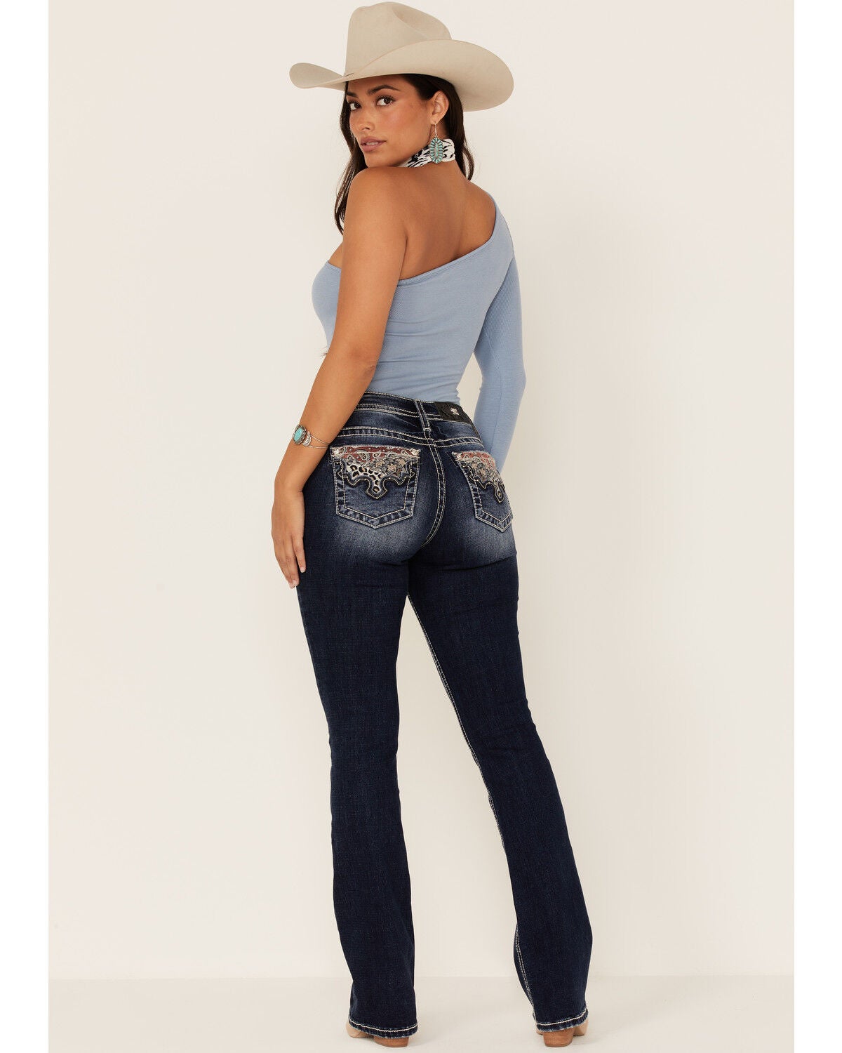 Leopard Print Bootcut Jeans 