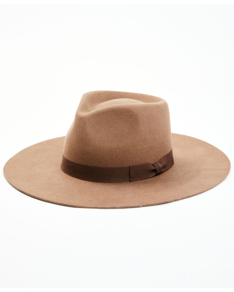 Shyanne Women's Brown Grosgrain Bow Stiff Brim Wool Felt Western Hat , Brown, hi-res