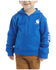 Image #1 - Carhartt Toddler Boys' Logo Half Zip Hooded Sweatshirt, Blue, hi-res