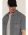 Image #2 - Thorogood Men's Striped Short Sleeve Button-Down Garage Shirt, Blue/white, hi-res