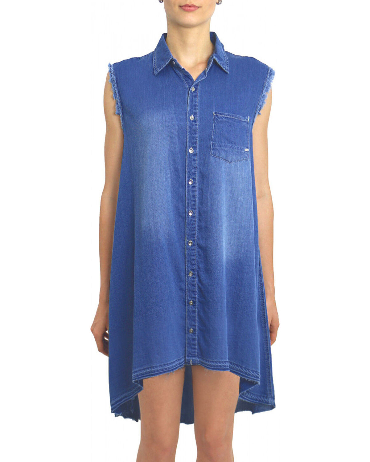Image #1 - Tractr Blu Women's Monday Blu Shirt Dress, Indigo, hi-res