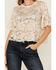 Image #3 - Originality Women's Lace Ruffle Short Sleeve Top, Stone, hi-res