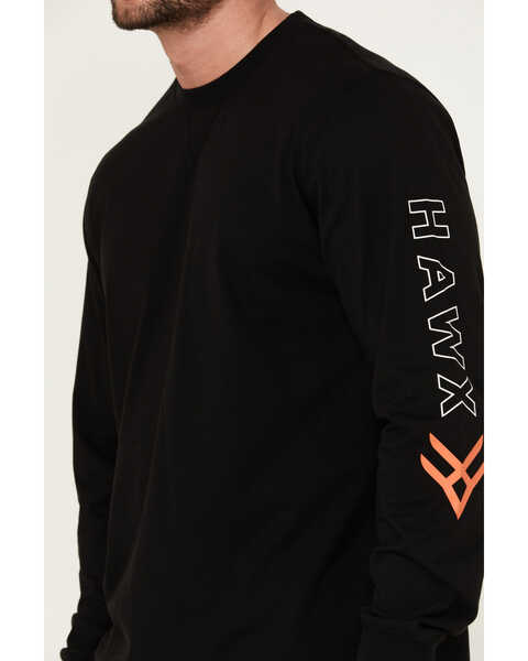 Image #3 - Hawx Men's Logo Long Sleeve Knit Work T-Shirt - Tall , Black, hi-res