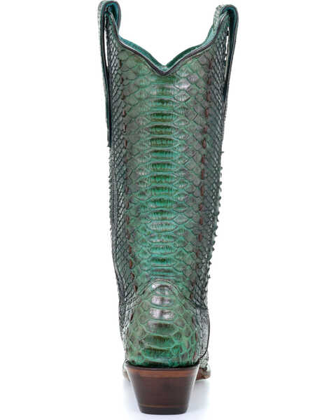 Image #6 - Corral Women's Full Python Woven Western Boots - Snip Toe, Turquoise, hi-res