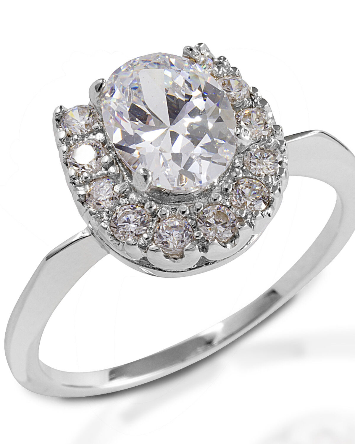 Image #1 - Kelly Herd Women's Oval Solitaire Horseshoe Ring, Silver, hi-res