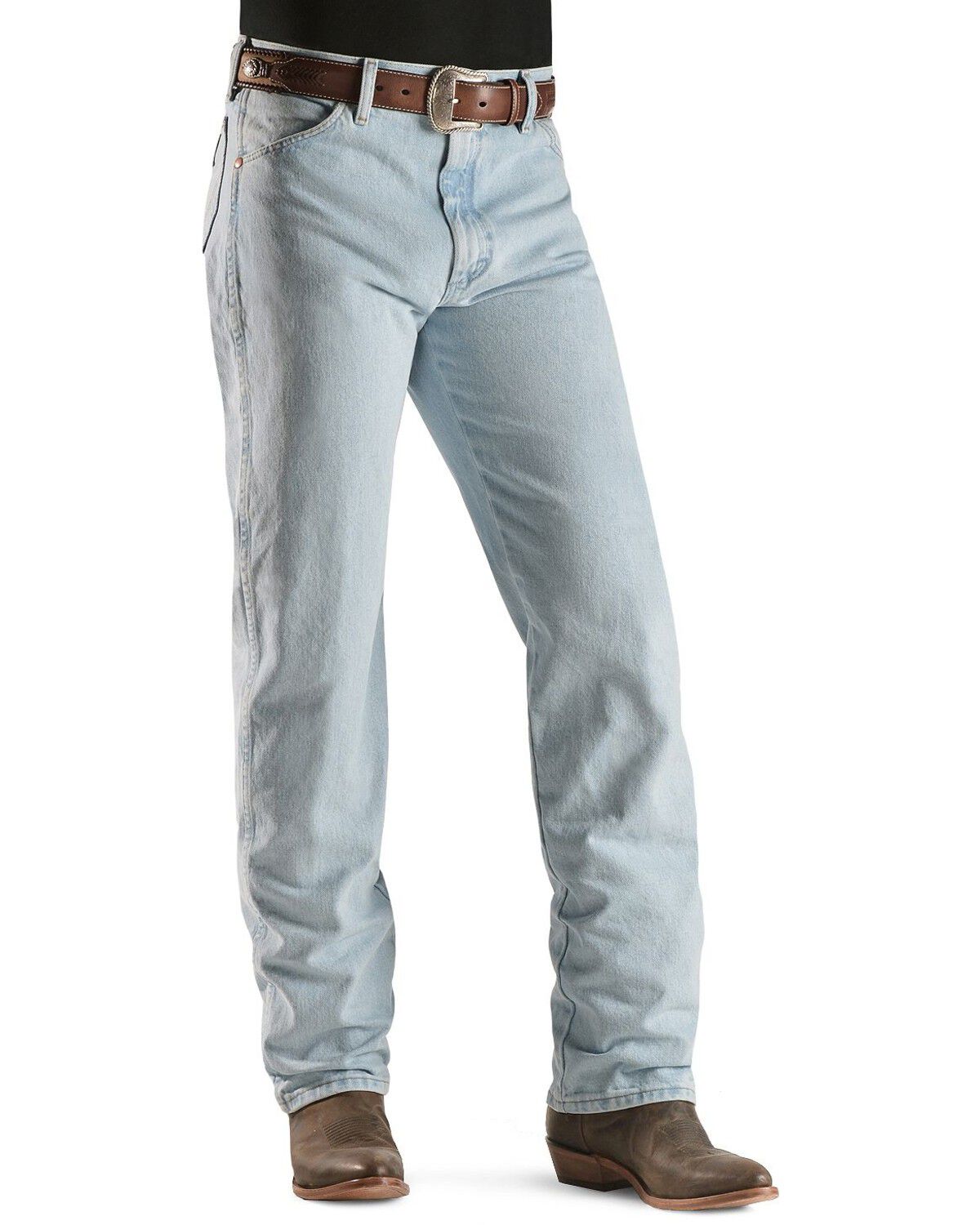 Image #2 - Wrangler Men's 13MWZ Jeans Cowboy Cut Original Fit Prewashed Jeans, Bleach Indigo, hi-res