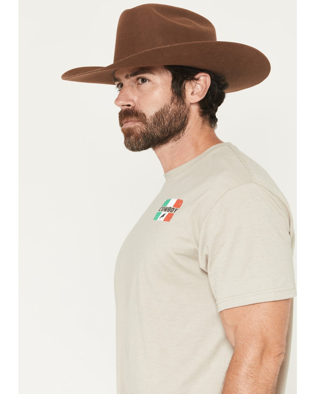 Image #3 - Cowboy Hardware Men's Mexico Cowboy Short Sleeve Graphic T-Shirt, Sand, hi-res