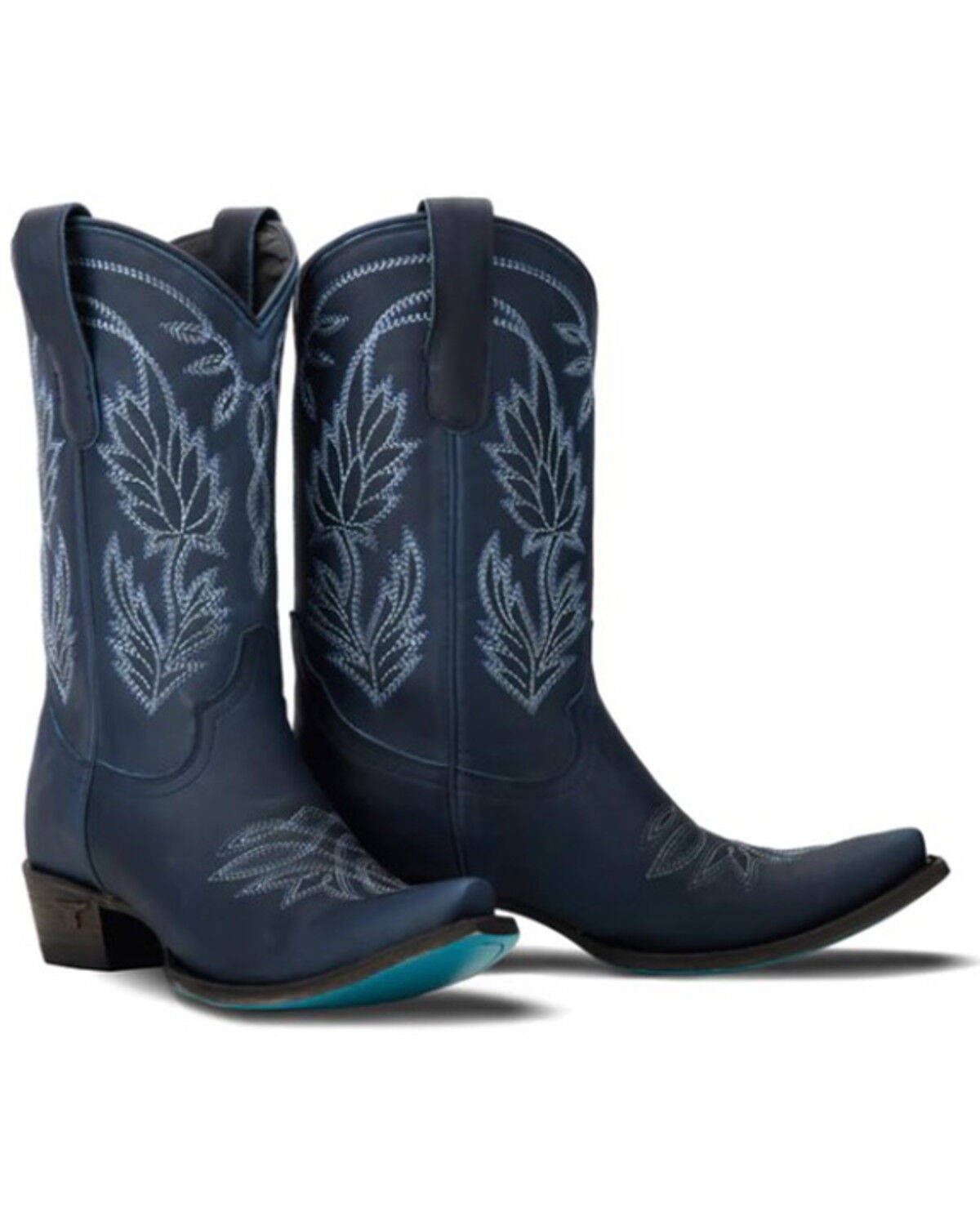 Image #1 - Lane Women's Sandaga Midi Western Boots - Snip Toe, Navy, hi-res