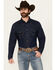 Image #1 - Wrangler Men's Medium Wash Denim Long Sleeve Snap Western Shirt - Tall, Medium Wash, hi-res