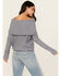 Image #4 - Shyanne Women's Off The Shoulder Cable Knit Sweater, Slate, hi-res