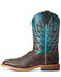 Ariat Men's Challenger Stout Western Boots - Wide Square Toe, Dark Brown, hi-res