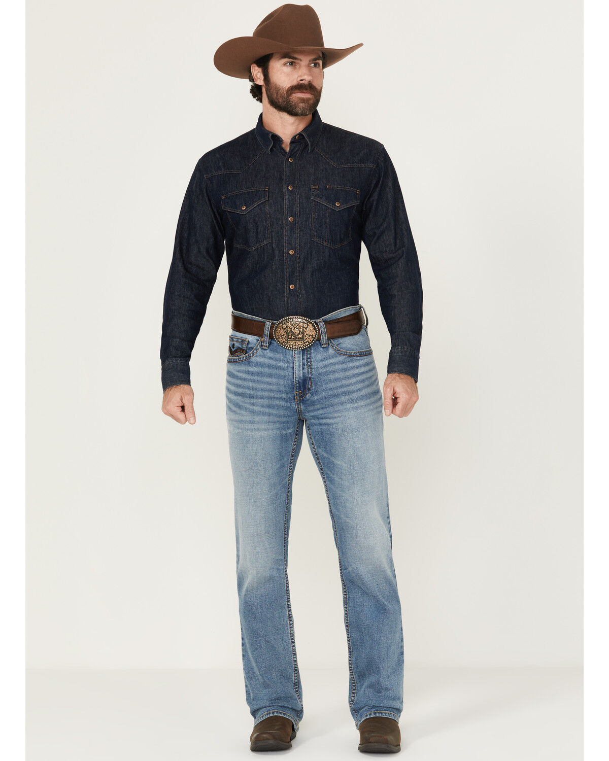 Image #1 - Cody James Men's Wyatt Slim Bootcut Stretch Denim Jeans, Light Wash, hi-res