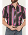 Image #3 - Rock & Roll Denim Men's TEK Southwestern Striped Short Sleeve Button-Down Stretch Western Shirt, Hot Pink, hi-res