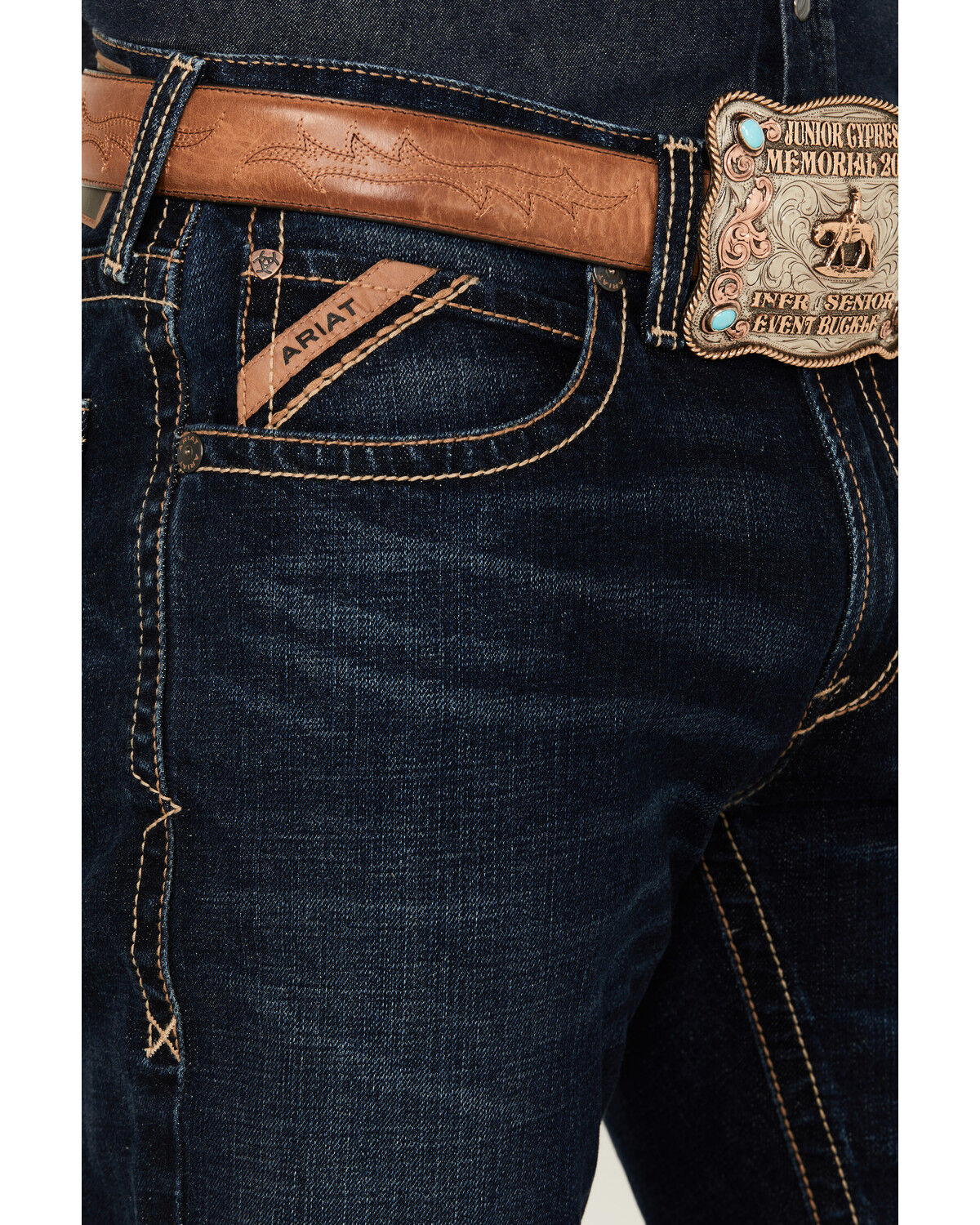 Image #2 - Ariat Men's Boot Barn Exclusive M4 Gunner Dark Wash Relaxed Boot Stretch Denim Jeans - Big, Dark Wash, hi-res