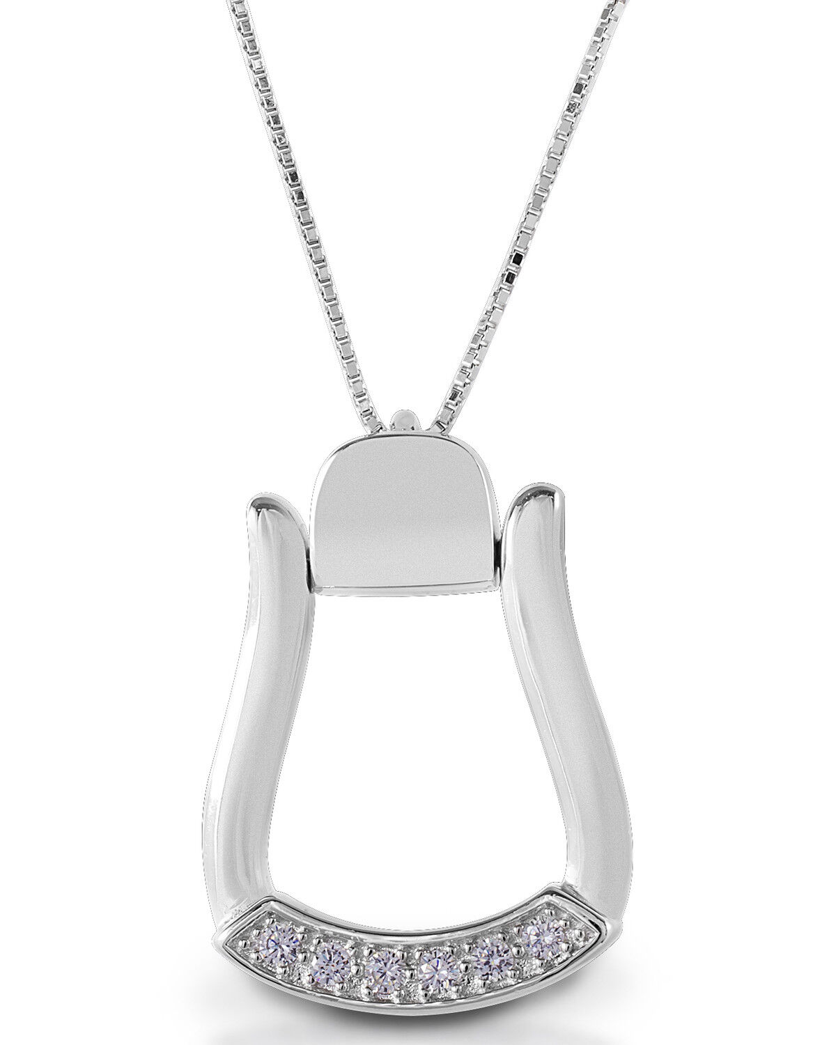 Image #1 - Kelly Herd Women's Large Stone Base Oxbow Stirrup Necklace, Silver, hi-res
