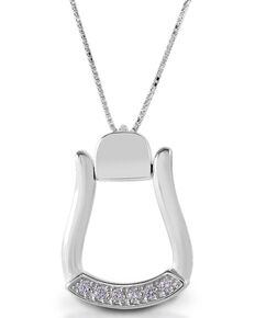  Kelly Herd Women's Large Stone Base Oxbow Stirrup Necklace, Silver, hi-res
