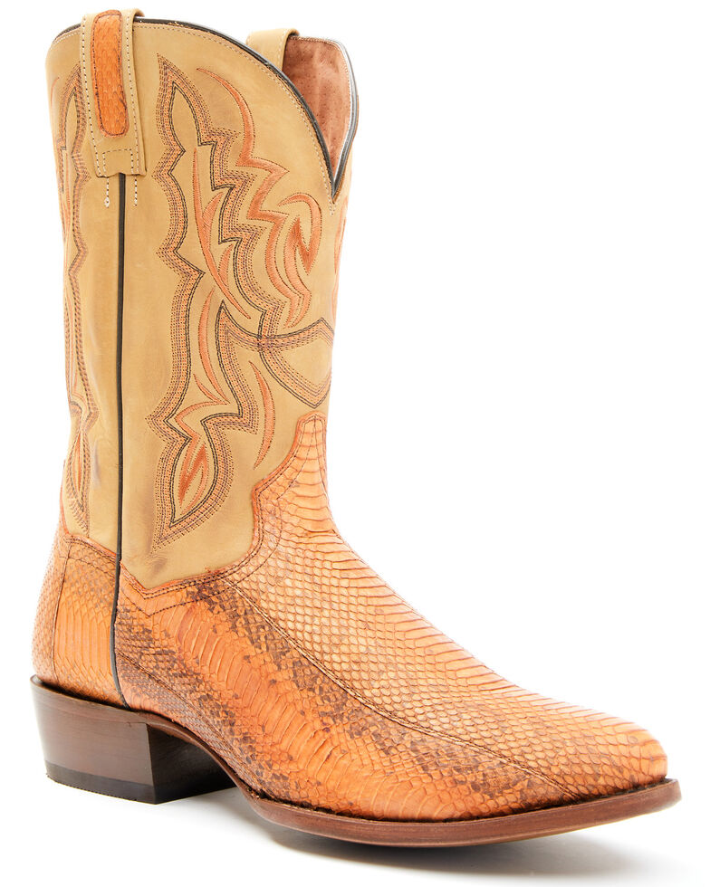 Dan Post Men's Exotic Snake Western Boots - Round Toe, Brown, hi-res