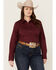 Image #1 - Ariat Women's Kirby Long Sleeve Button-Down Stretch Western Shirt - Plus, Burgundy, hi-res
