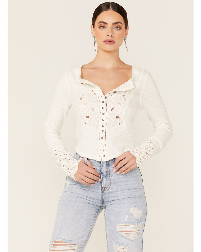 Free People Women S Long Sleeve Rouge Colored Floral Embroidered Button Down Shirt Country Outfitter