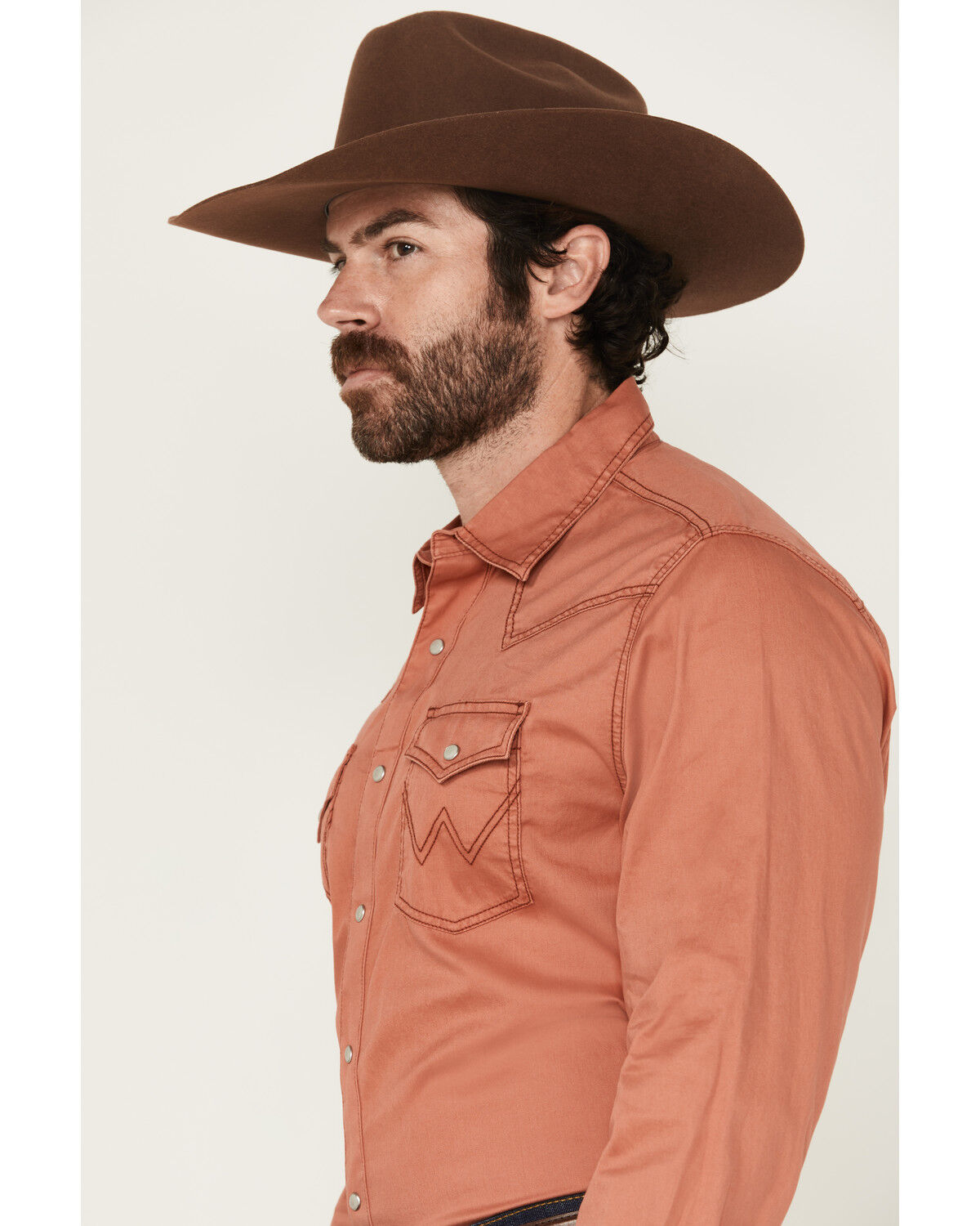 Image #2 - Wrangler Retro Men's Solid Long Sleeve Snap Western Shirt, , hi-res