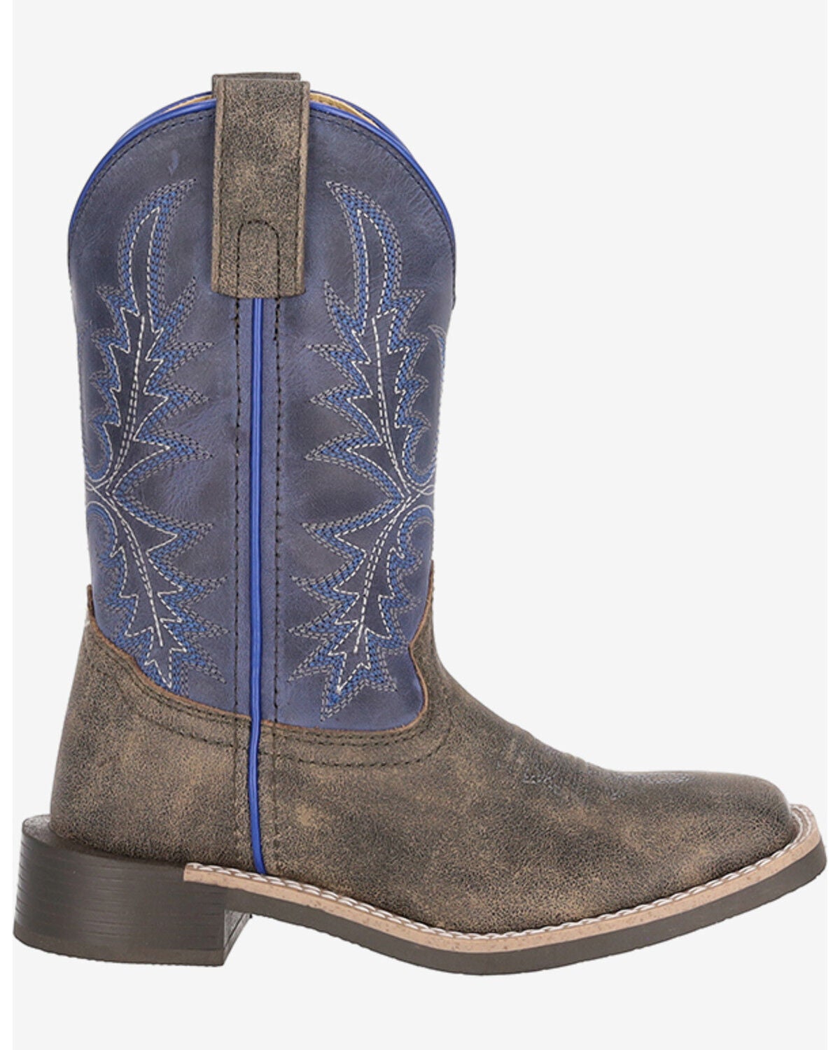 Image #2 - Old West Little Boys' Harrison Western Boots - Broad Square Toe, Blue, hi-res