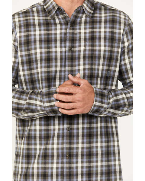Image #3 - Brothers and Sons Men's Plaid Print Long Sleeve Button Down Shirt, Blue, hi-res
