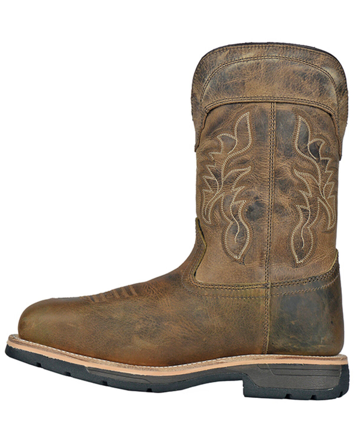 Image #3 - Hoss Men's Distressed Pull-On Waterproof Work Boots - Composite Toe, Brown, hi-res