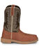 Image #2 - Justin Men's Stampede Bolt Pull On Western Work Boots - Nano Composite Toe , Brown, hi-res