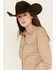 Image #2 - Cinch Women's Geo Print Long Sleeve Snap Western Shirt, Pink, hi-res