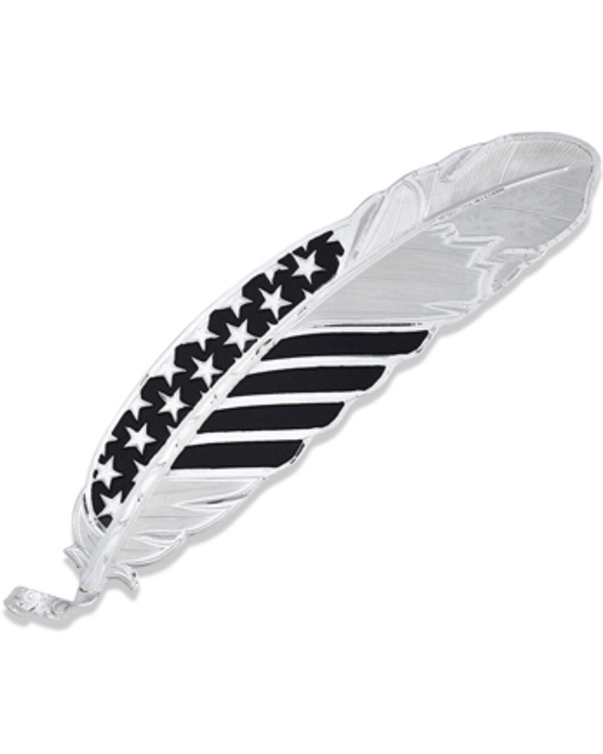 Image #1 - Montana Silversmiths Women's A Black Tie Affair Flag Hat Feather, Silver, hi-res