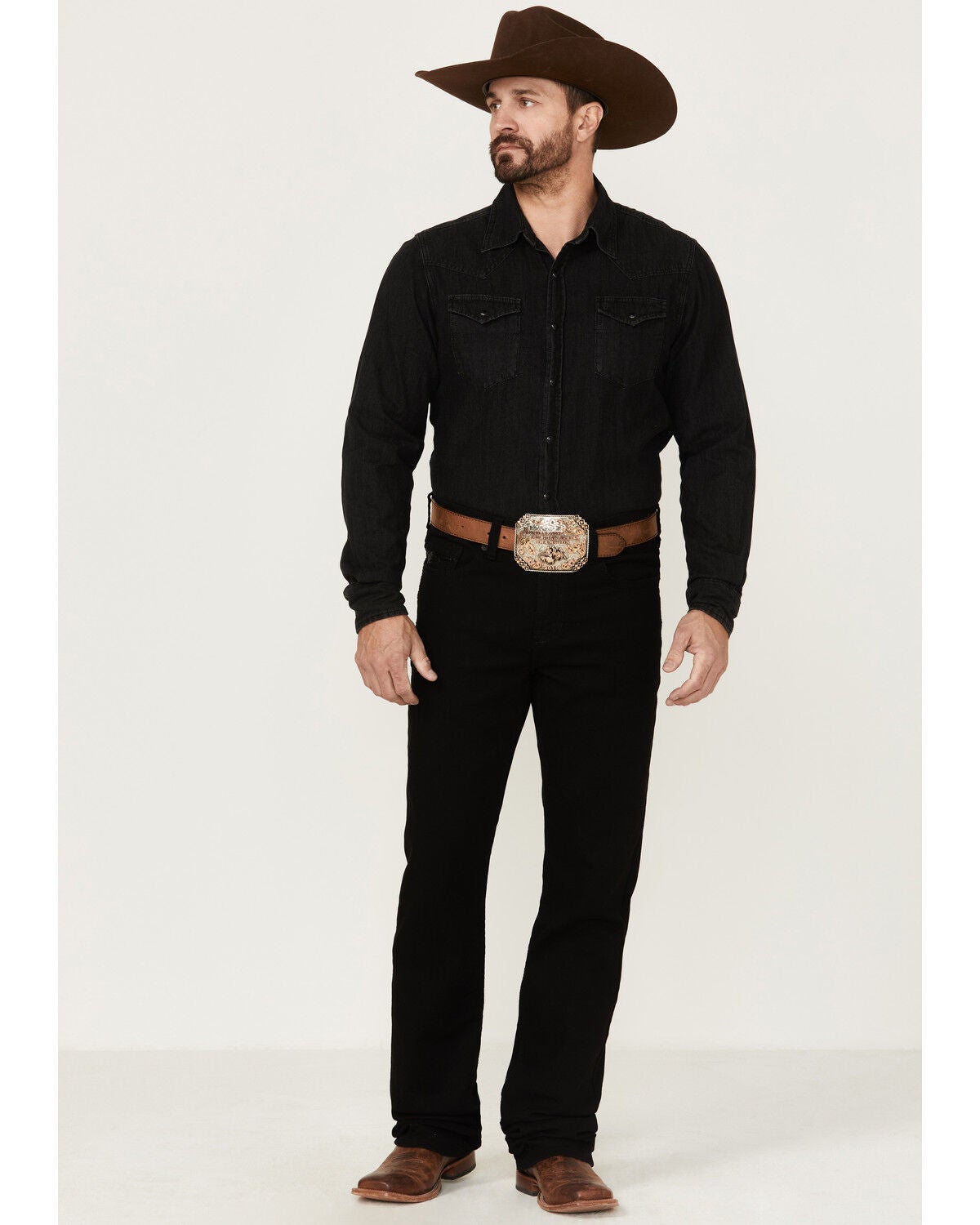RANK 45&reg; Men's Houston Stretch Stackable Straight Jeans, Black, hi-res
