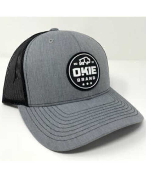 Okie Men's Grey & Black Tatanka Rubber Patch Mesh-Back Ball Cap , Grey, hi-res