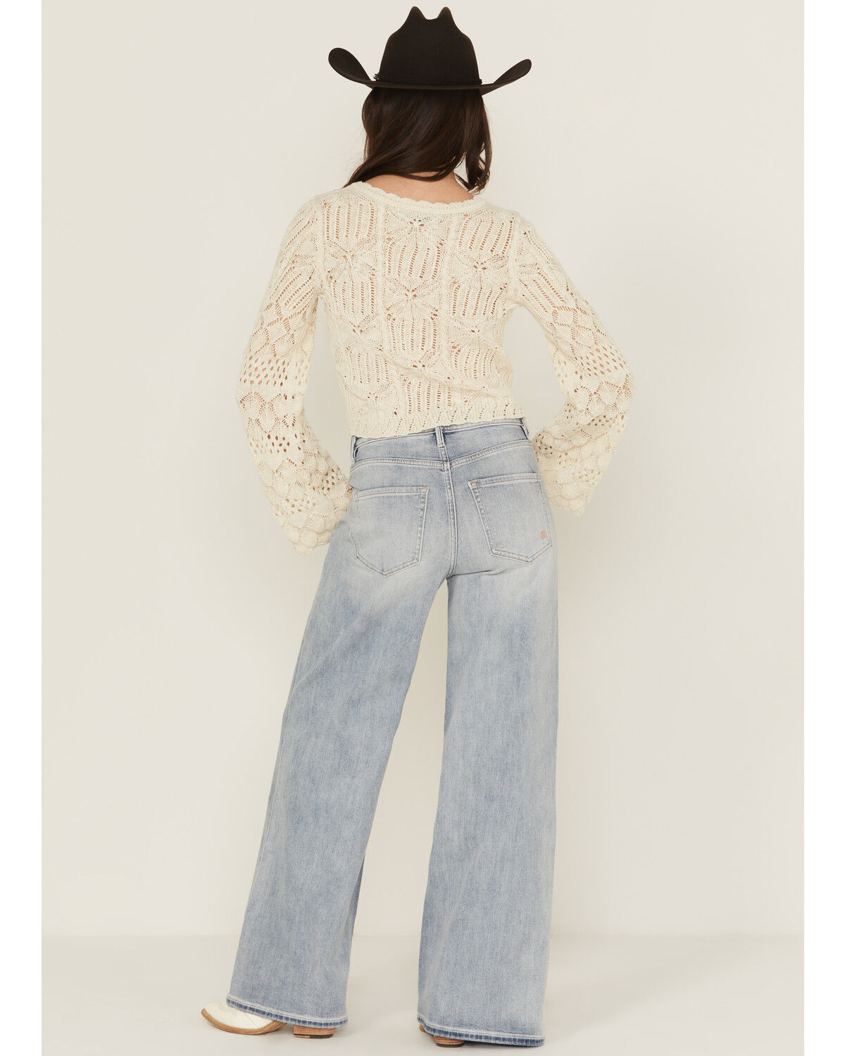 Image #3 - Miss Me Women's Light Wash High Rise Super Wide Stretch Denim Jeans, Light Wash, hi-res