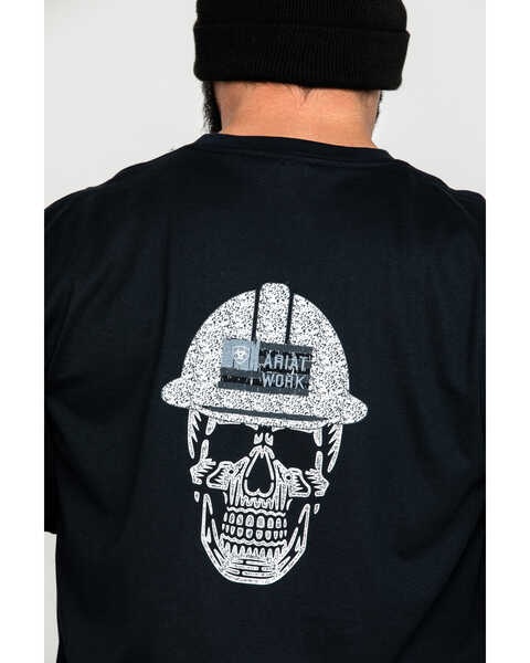 Ariat Men's FR Roughneck Skull Logo Crew Long Sleeve Work T-Shirt , Black, hi-res