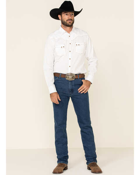 Wrangler Men's Active Flex Stonewash Slim Cowboy Cut Jeans , Blue, hi-res