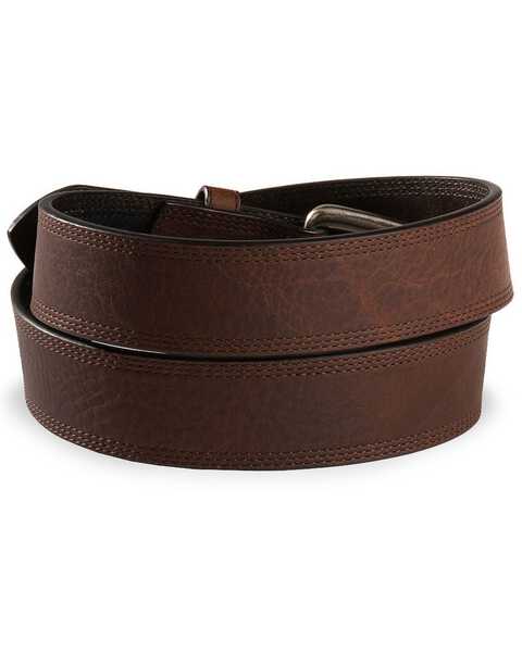 Image #2 - Ariat Triple Stitched Leather Belt - Reg & Big, Copper, hi-res