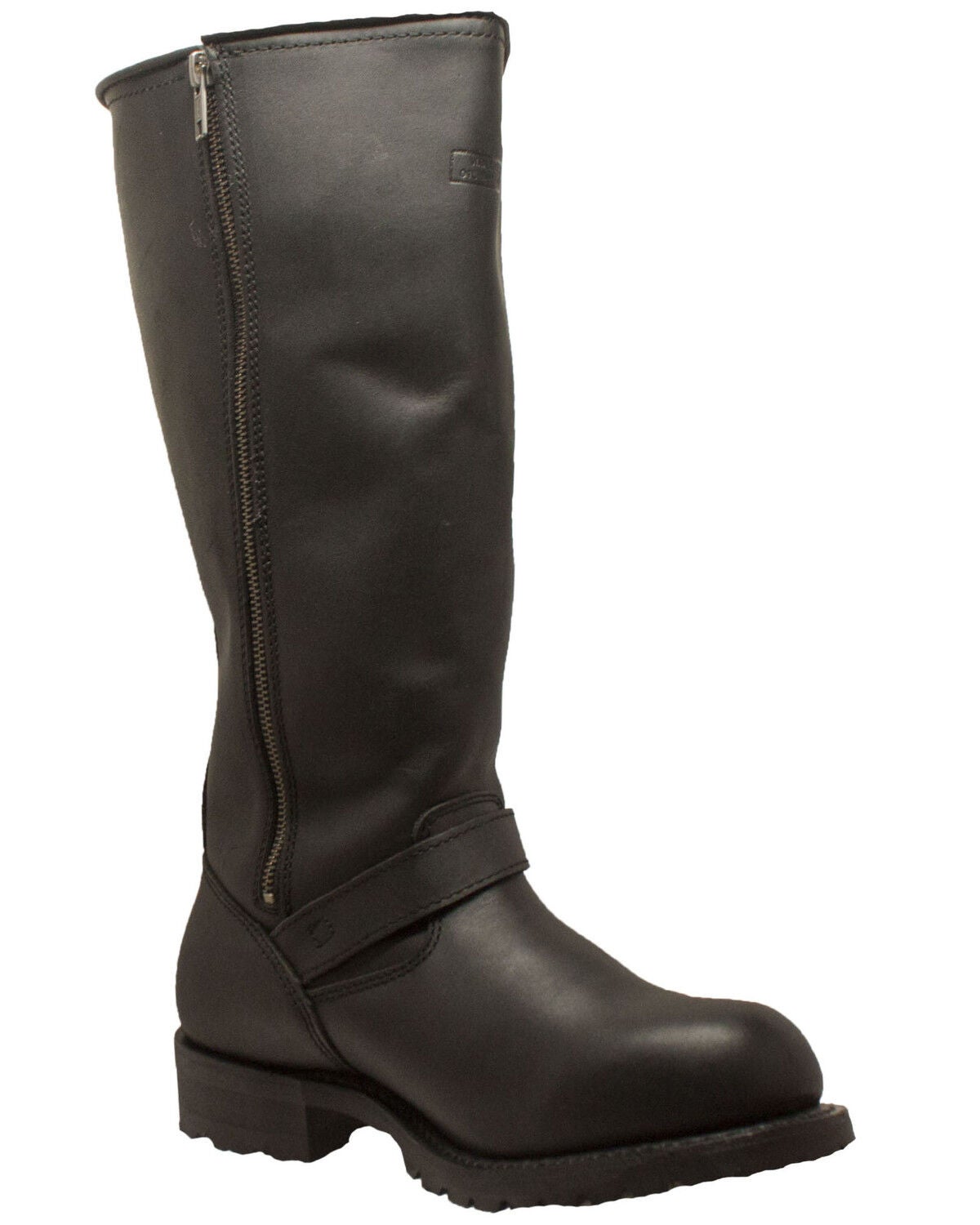 Ad Tec Men's Engineer Biker Boots - Round Toe, Black, hi-res