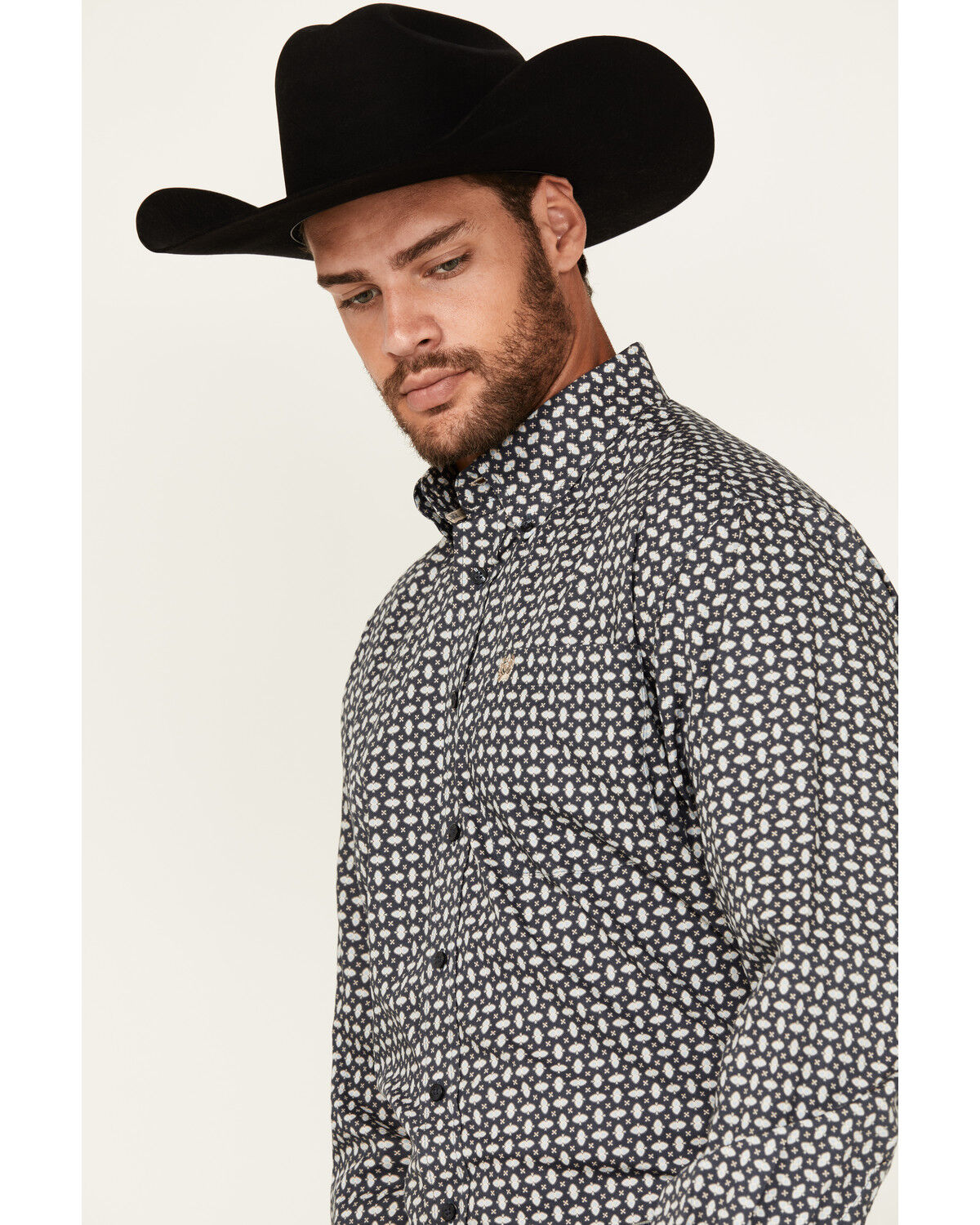 Image #2 - Cinch Men's Geo Print Long Sleeve Button-Down Stretch Western Shirt, Blue, hi-res