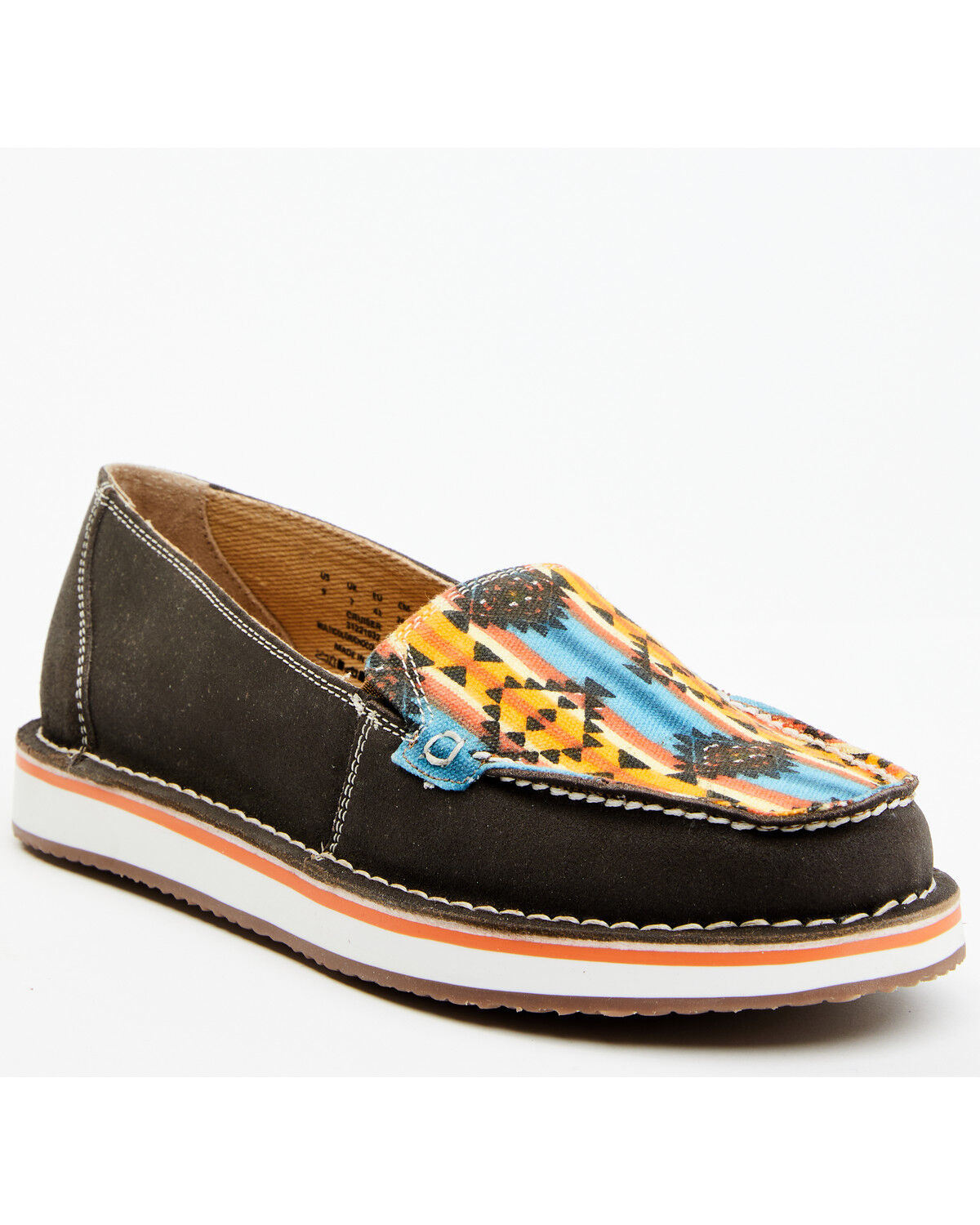 Image #1 - Myra Bag Women's Laguna Southwestern Print Slip-On Sneakers - Moc Toe, Brown, hi-res