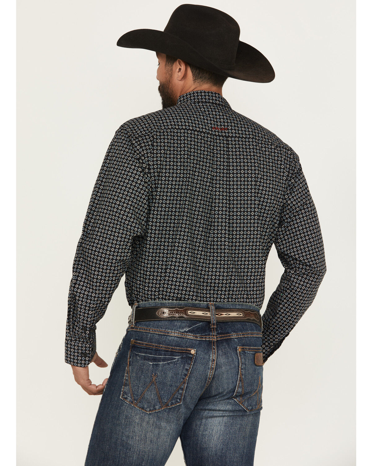 Image #4 - Ariat Men's Gustav Geo Print Long Sleeve Button-Down Western Shirt, Black, hi-res