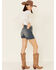 Lee Women's Dungaree Shorts, Blue, hi-res